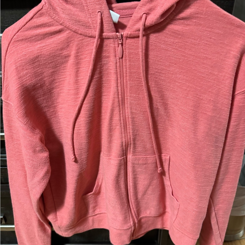 Women's Pink Zip-Up Hoodie Sweater